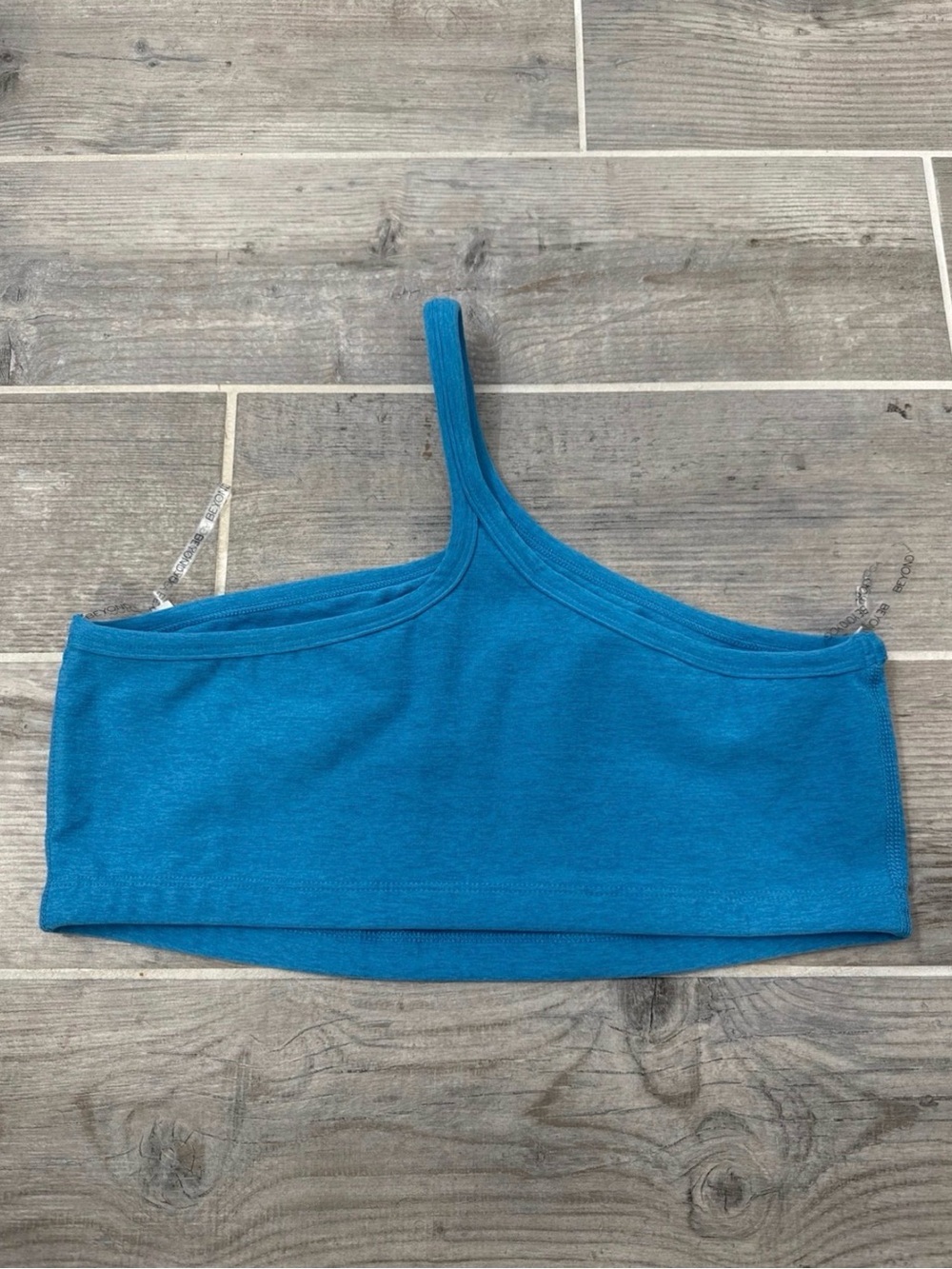 Beyond Yoga Teal Blue One-Shoulder Crop Top